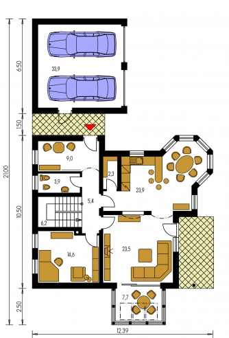 Floor plan of ground floor - KLASSIK 145